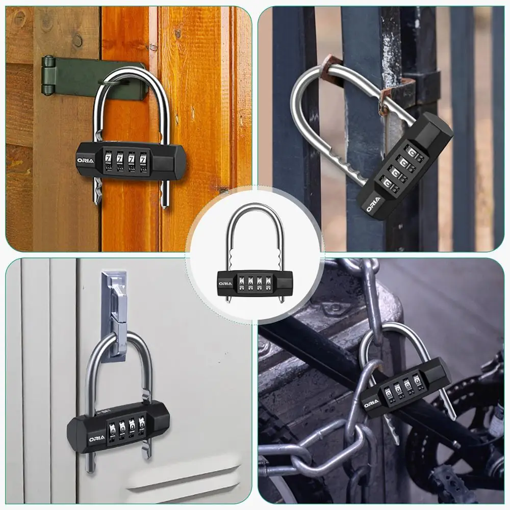 Multifunctional U-Shape Security Padlock Combination 4 Digit Locker Luggage Cabinet Lock Toolbox Door Door Padlock
Multifunctional U-Shape Security Padlock Combination 4 Digit Locker Luggage Cabinet Lock Toolbox Door Door Padlock