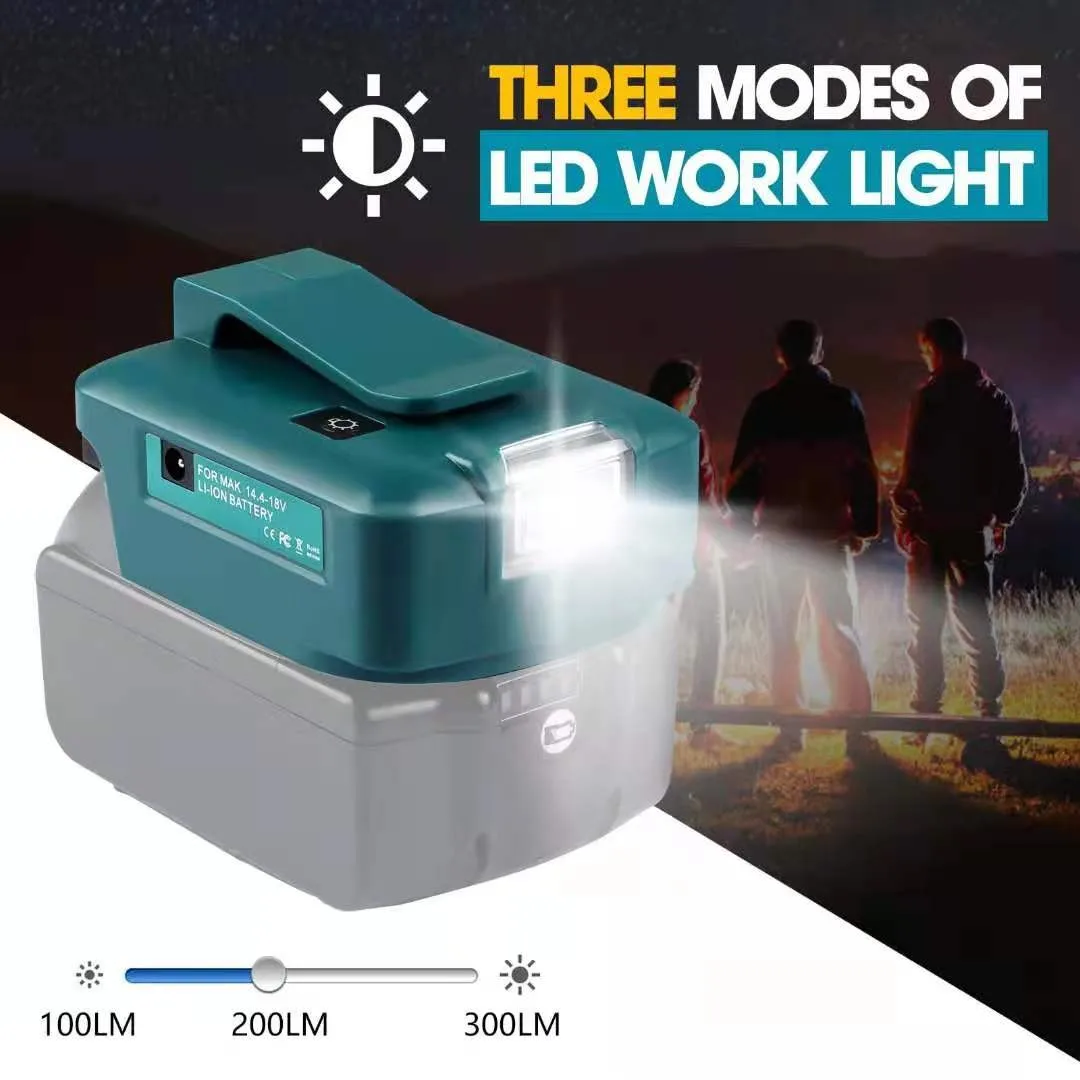 Adapter LED Working Light For Makita./Dewalt 14.4V 18V Battery ADP05 Dual USB Lithium Battery ElectricTool Changeover Switch
Adapter LED Working Light For Makita./Dewalt 14.4V 18V Battery ADP05 Dual USB Lithium Battery ElectricTool Changeover Switch