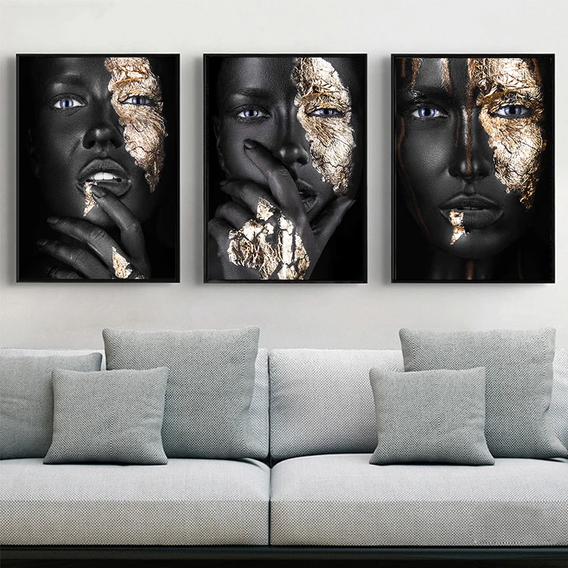 African Black And Gold Woman Art Canvas Painting Posters And Prints Nordic Style Wall Art Pictures For Living Room Home Decor
African Black And Gold Woman Art Canvas Painting Posters And Prints Nordic Style Wall Art Pictures For Living Room Home Decor