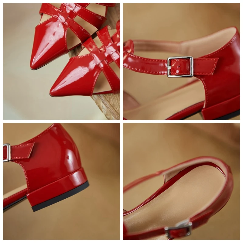 ORCHA LISA New 2021 Women Sandals Pointed Toe 2 Block Heels Patent Leather Buckle Concise Soft Stylish Size 39 Date Red B2495
ORCHA LISA New 2021 Women Sandals Pointed Toe 2 Block Heels Patent Leather Buckle Concise Soft Stylish Size 39 Date Red B2495