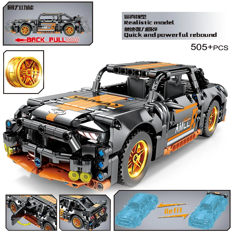 MOC 505pcs Classic City Pull Back Sports Racing Car Building Block Model High-Tech Vehicle Kid Toy Assembled DIY Bricks Gift
MOC 505pcs Classic City Pull Back Sports Racing Car Building Block Model High-Tech Vehicle Kid Toy Assembled DIY Bricks Gift