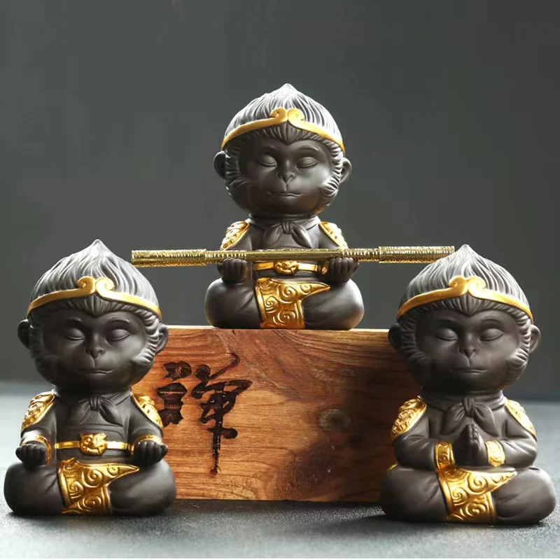 Monkey King Chinese Purple Clay Kung Fu Small Tea Set Creative Monkey King Tea Pet Animal Statue Home Decoration Ornaments
Monkey King Chinese Purple Clay Kung Fu Small Tea Set Creative Monkey King Tea Pet Animal Statue Home Decoration Ornaments