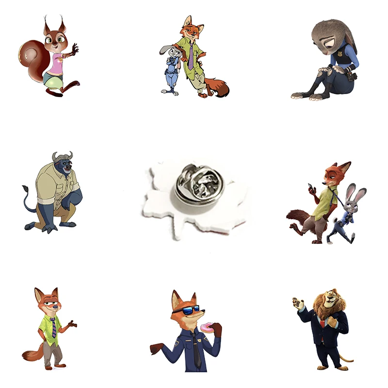 Disney Acrylic Lapel Pins Epoxy Resin Red Fox Nick Rabbit Judy Enamel Badge Brooches Jewelry Accessories Handmade Jewelry FDS231
Disney Acrylic Lapel Pins Epoxy Resin Red Fox Nick Rabbit Judy Enamel Badge Brooches Jewelry Accessories Handmade Jewelry FDS231
