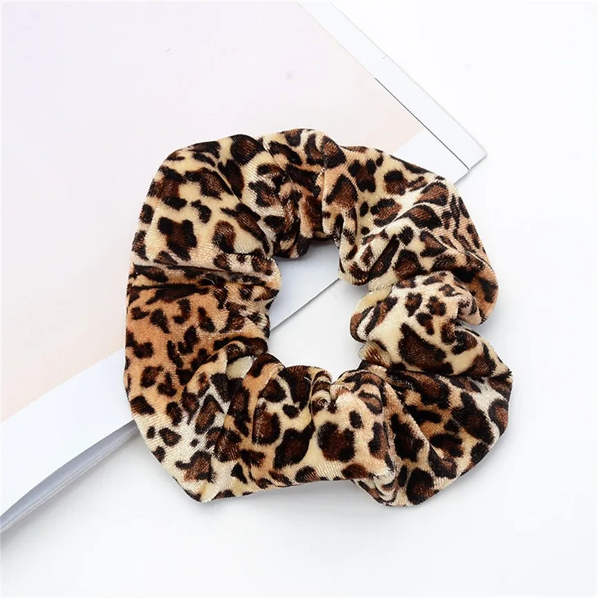 Горячая распродажа леопардовых бархатных резинок для волос аксессуары для женщин девушек эластичный кольцо-резинка для хвостика