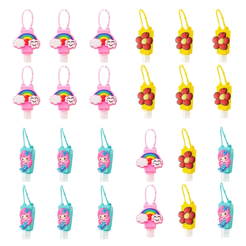 6Pcs Hand Sanitizer Refillable Empty Bottle with Cartoon Floral Silicone Holder 
6Pcs Hand Sanitizer Refillable Empty Bottle with Cartoon Floral Silicone Holder