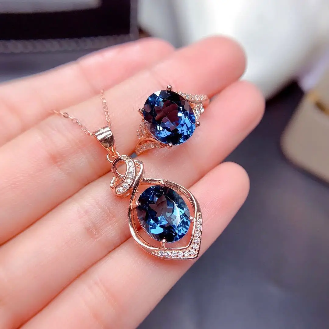 Foydjew New Luxury Simulation Sapphire Topaz Jewelry Sets For Women London Blue Stone Pendant Necklaces Rings Bridal Wedding Set
Foydjew New Luxury Simulation Sapphire Topaz Jewelry Sets For Women London Blue Stone Pendant Necklaces Rings Bridal Wedding Set