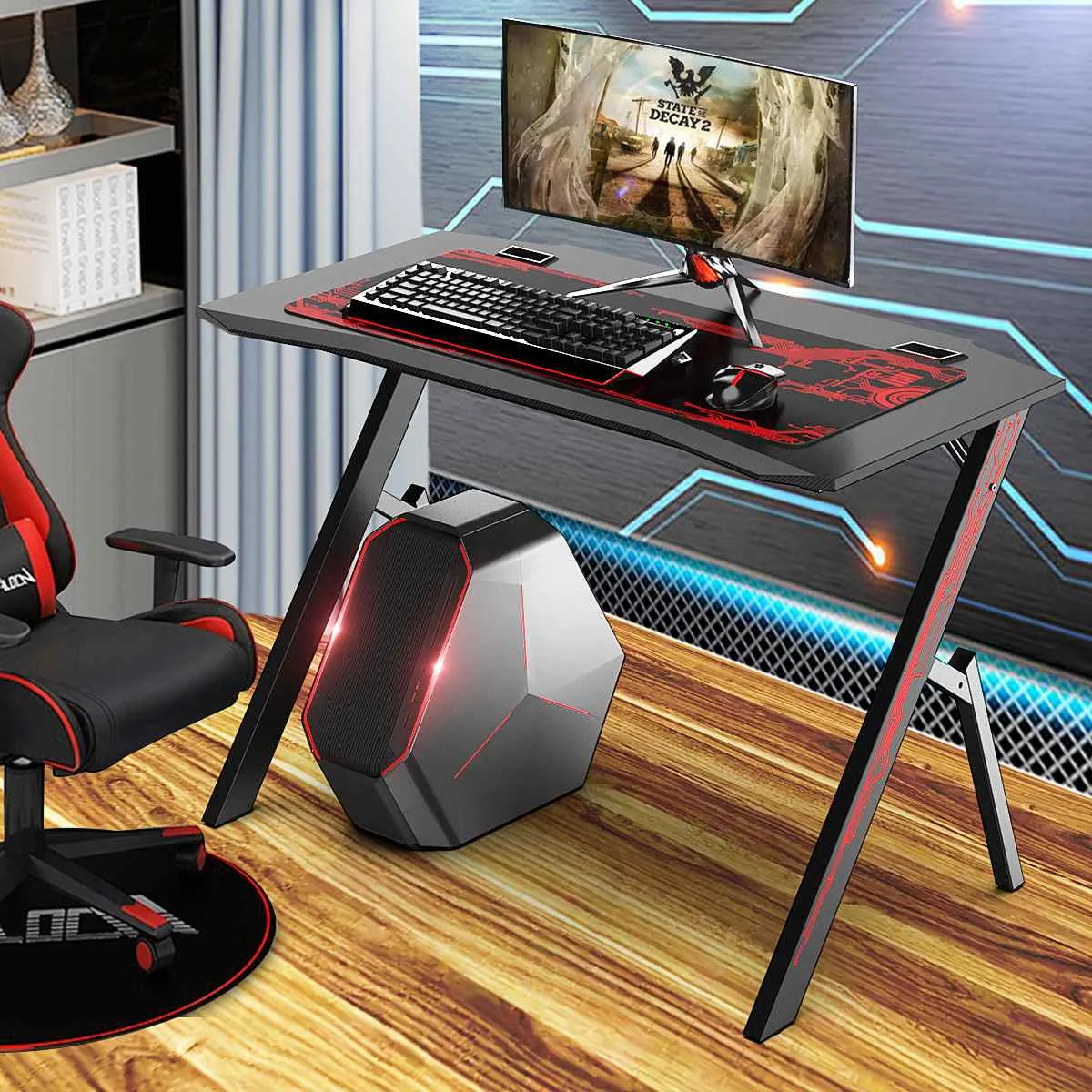 110cm Gaming Home PC Computer Desk Black Esport Gamer Table With Audio Sensor RGB LED Lighting Effect With Mouse Pad Home desk
110cm Gaming Home PC Computer Desk Black Esport Gamer Table With Audio Sensor RGB LED Lighting Effect With Mouse Pad Home desk