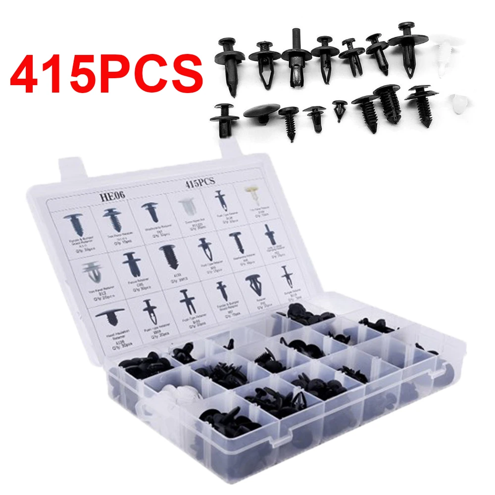 415Pcs Auto Fastener Clip Car Retainer Kit Door Trim Panel Clips for Ford Chrysler Toyota Camry Honda Nissan Mazda Chevy
415Pcs Auto Fastener Clip Car Retainer Kit Door Trim Panel Clips for Ford Chrysler Toyota Camry Honda Nissan Mazda Chevy