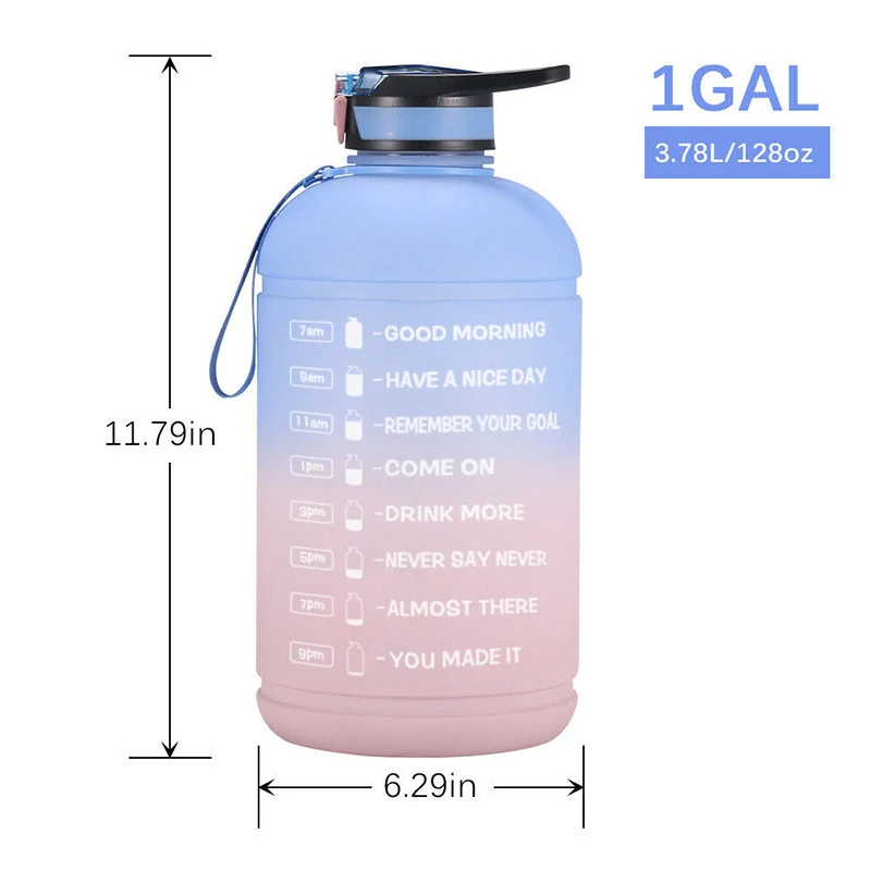 3.78L Large Capacity Creative Gradient Water Bottle Camping Portable Bottle Gym Fitness Travel Sports Plastic Bottle with Straw
3.78L Large Capacity Creative Gradient Water Bottle Camping Portable Bottle Gym Fitness Travel Sports Plastic Bottle with Straw