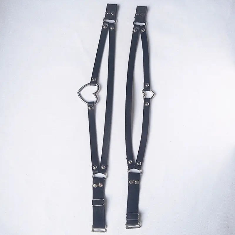 Womens Adjustable 2 Rows Faux Leather Sexy Leg Thigh Harness Garter Belt Punk Gothic With Hollow Heart Metal Ring Party
Womens Adjustable 2 Rows Faux Leather Sexy Leg Thigh Harness Garter Belt Punk Gothic With Hollow Heart Metal Ring Party