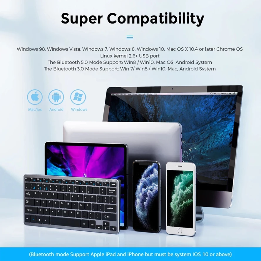 INPHIC V780B Mini Wireless Bluetooth Rechargable Keyboard 78 keys Three-mode silent keyboard for laptop For Android ios Windows 
INPHIC V780B Mini Wireless Bluetooth Rechargable Keyboard 78 keys Three-mode silent keyboard for laptop For Android ios Windows