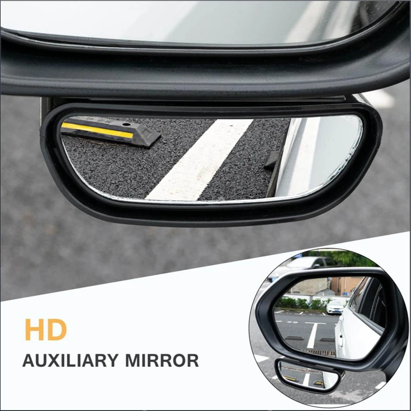 

360 Degree Rotatable Car Auxiliary Mirror HD Blind Spot Mirror Reverse Parking Mirrors Mount on Rearview Assist Accessories
