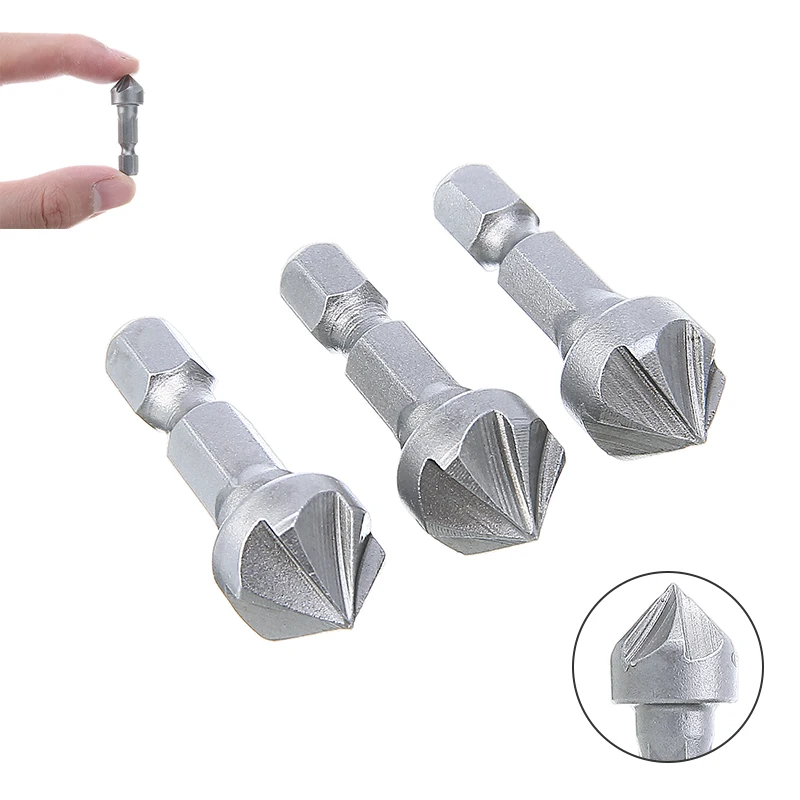 3pcs/set 1/4 Hex Shank Drill Bit 6 Flute 13mm Metal Woodworking Chamfer Counter Sink Chamfering Debur Countersink Drill Bit
3pcs/set 1/4 Hex Shank Drill Bit 6 Flute 13mm Metal Woodworking Chamfer Counter Sink Chamfering Debur Countersink Drill Bit