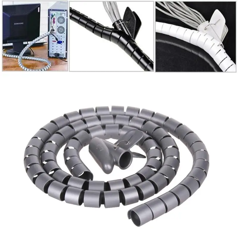 1.5m Cable Organizer Wire Management Flexible Spiral Tube Wire Winding Cord Protector Wire Home Office Storage Hose Cable Reel
1.5m Cable Organizer Wire Management Flexible Spiral Tube Wire Winding Cord Protector Wire Home Office Storage Hose Cable Reel