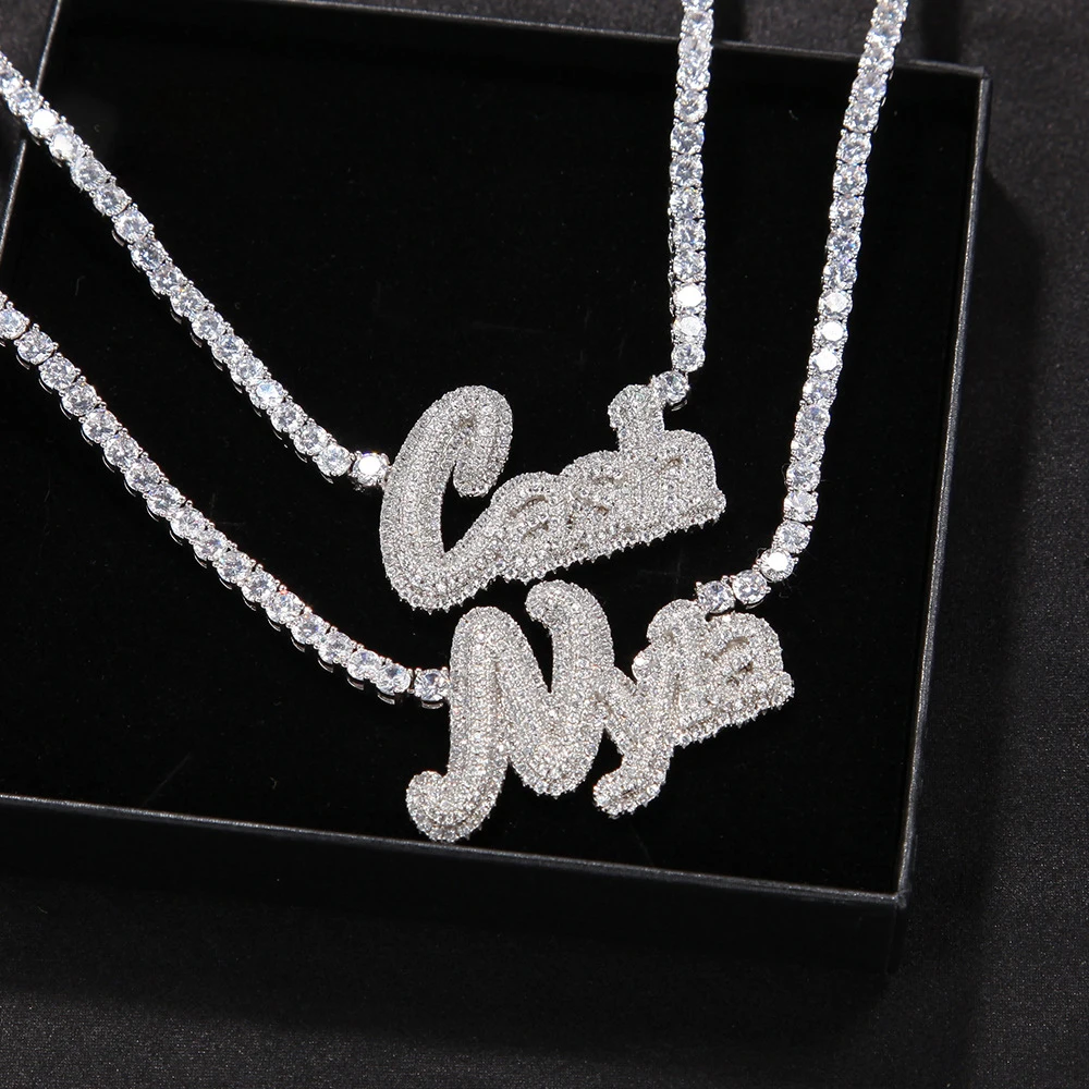 AITIEI Double-layer Cursive Font Name Pendant Necklaces Cubic Zirconia Pendant Backward Clasps For Men And Women Hip Hop Jewelry
AITIEI Double-layer Cursive Font Name Pendant Necklaces Cubic Zirconia Pendant Backward Clasps For Men And Women Hip Hop Jewelry