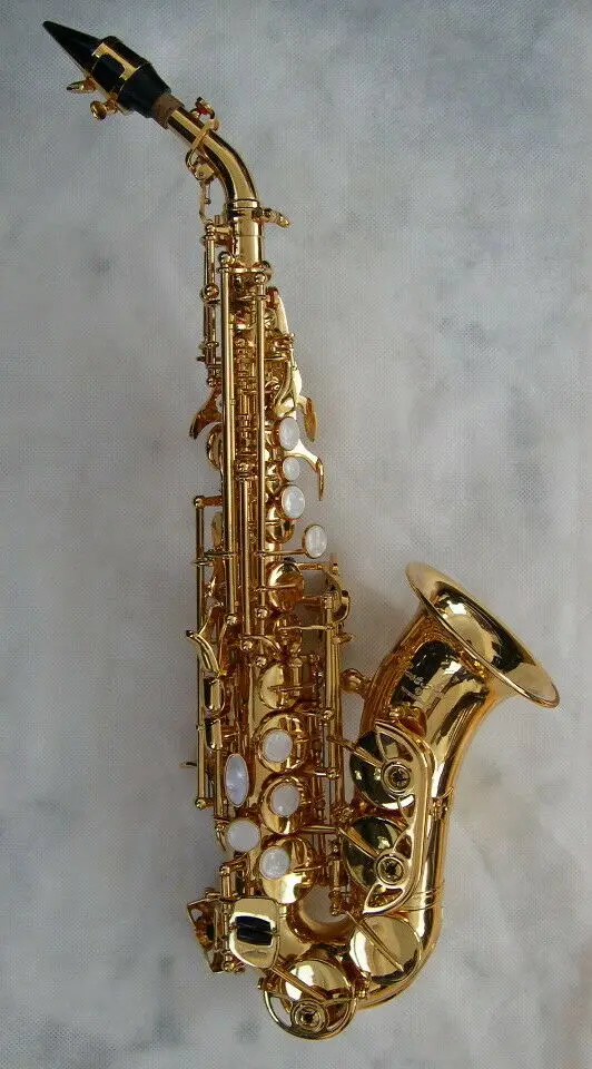 Custom Letter Logo music intermediate quality Curved soprano saxophone gold plate w/case
Custom Letter Logo music intermediate quality Curved soprano saxophone gold plate w/case