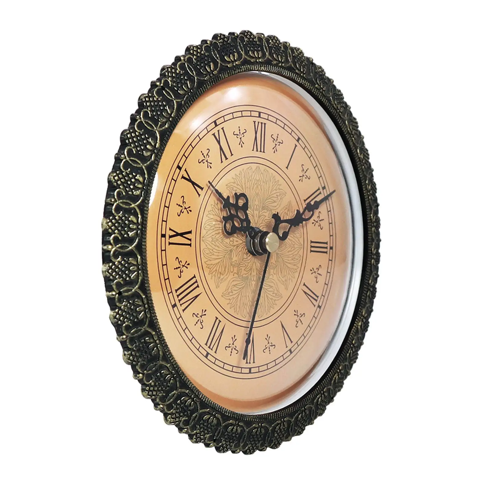 

Movement Clock Insert Silent Movement with Roman Numeral 150mm Gold Dial Retro Style Quartz Clock Mechanism Movement for Home
