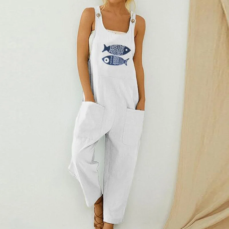 Summer Butterfly Floral Print Casual Jumpsuit Women Pocket Cotton Linen Strappy Backless Bodysuit Elegant Button Female Overalls
Summer Butterfly Floral Print Casual Jumpsuit Women Pocket Cotton Linen Strappy Backless Bodysuit Elegant Button Female Overalls