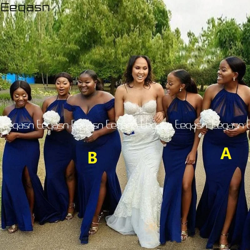 Новое Южное платье подружки невесты из Африканской ткани 2020 с лямкой на шее