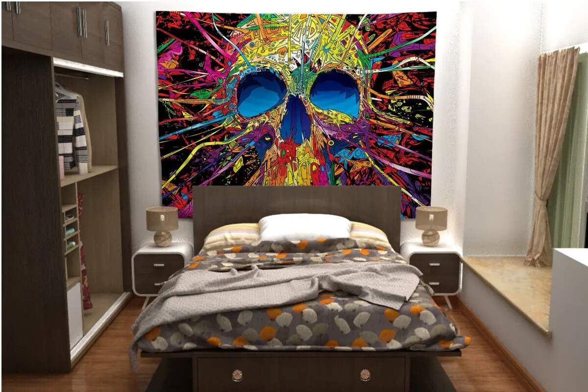 Colorful Skull Tapestry Bedroom Home Decoration 
Colorful Skull Tapestry Bedroom Home Decoration