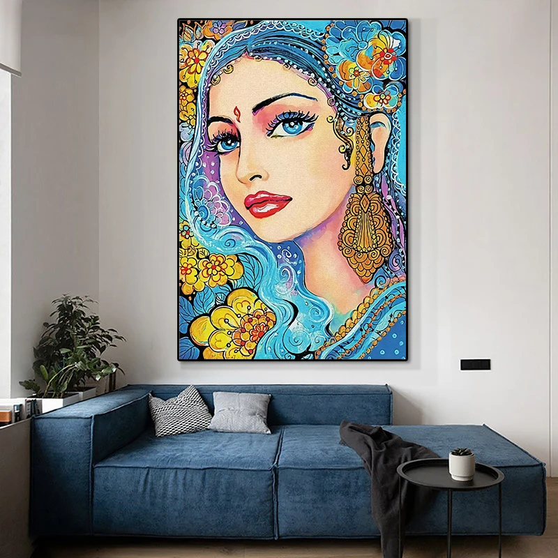 Blue-Haired Beauty Abstract Canvas Painting Exotic Posters and Prints Character Portrait Wall Art Aisle Corridor Home Decoration
Blue-Haired Beauty Abstract Canvas Painting Exotic Posters and Prints Character Portrait Wall Art Aisle Corridor Home Decoration