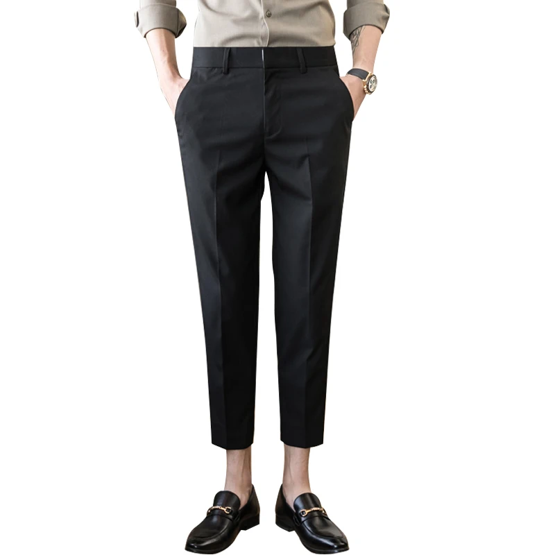 Straight trousers spring and summer business casual comfortable men's three-color small trousers pleated nine-point pants
Straight trousers spring and summer business casual comfortable men's three-color small trousers pleated nine-point pants
