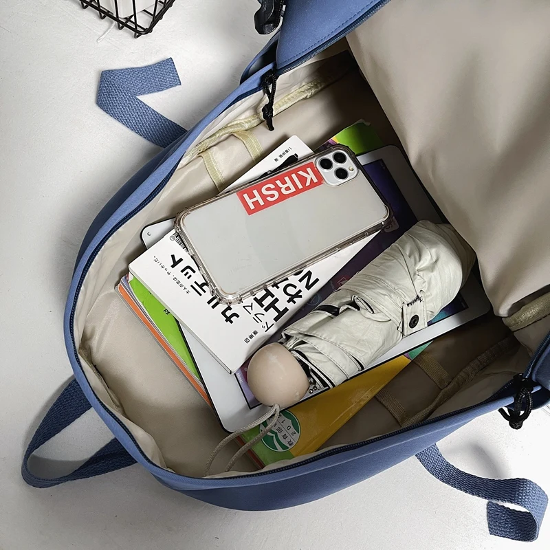 

DCIMOR New Solid Color Waterproof Nylon Women Backpack Female Vertical Zipper Insert Buckle Travel Bag Teenage Girl Schoolbag