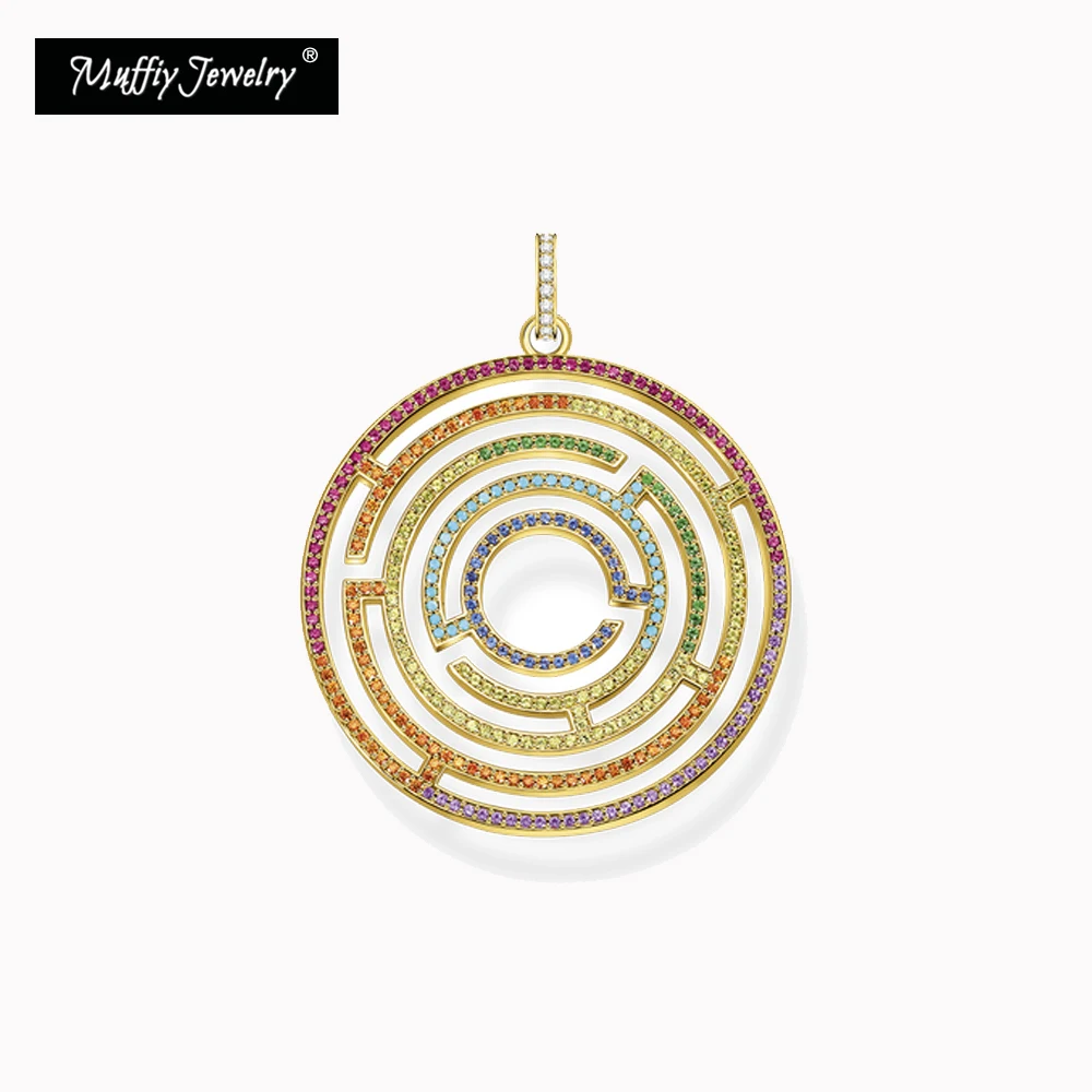 

Pendants Maze Golden With Colourful Stones Fit Necklace 2021 Brand New Fine Women Jewelry Accessories 925 Sterling Silver Bijoux