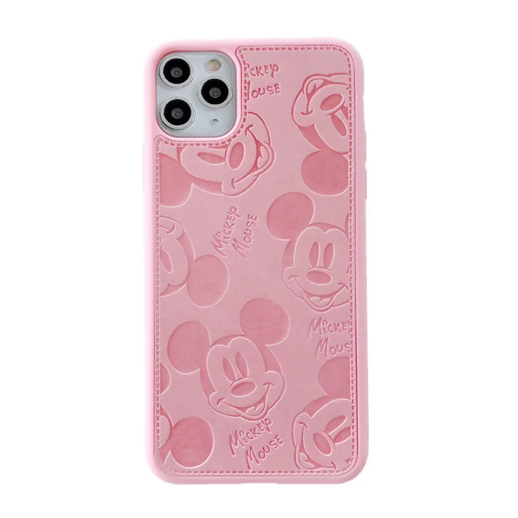 Disney Mickey Phone Cases for Apple IPhone 7 8 Plus X XS Max 11 Pro 12 Imitation leather Back Cover Soft Shell | Дом и сад