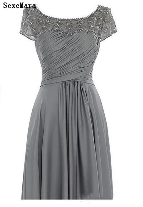 New Elegant A-Line Chiffon Crystal Mother of the Bride Dresses With Short Sleeves Long Floor Length Custom Made
New Elegant A-Line Chiffon Crystal Mother of the Bride Dresses With Short Sleeves Long Floor Length Custom Made