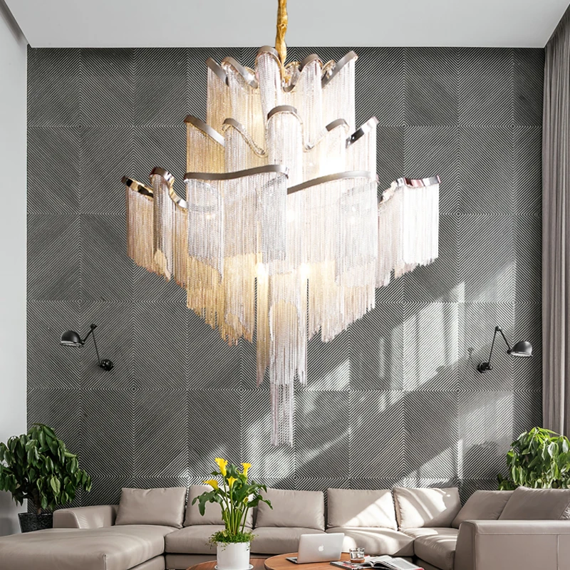 Post-modern Fringe Pendant Lamp Duplex Building LOFT Apartment Pendant Hanging Lamp Villa Living Dining Room Stair Light Luxury
Post-modern Fringe Pendant Lamp Duplex Building LOFT Apartment Pendant Hanging Lamp Villa Living Dining Room Stair Light Luxury