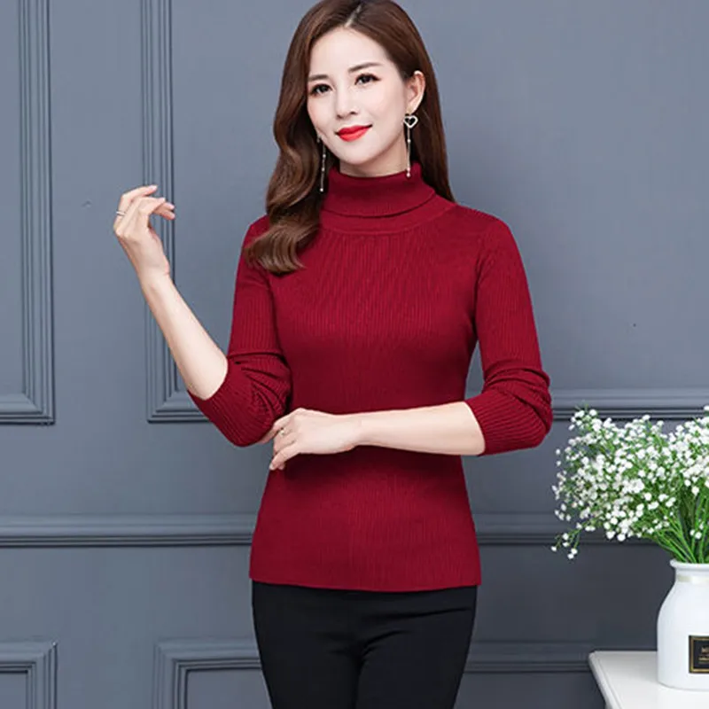 Womens Autumn Sweaters Slim Soft Long Sleeve High Neck Knit Pullover Sexy Slim Stretch Sweater Tops
Womens Autumn Sweaters Slim Soft Long Sleeve High Neck Knit Pullover Sexy Slim Stretch Sweater Tops