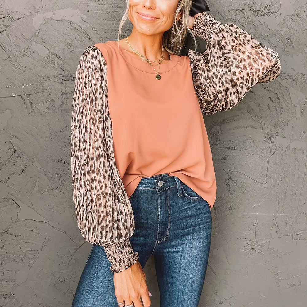 2022 Spring Autumn Irregular Round Neck Leopard Lantern Sleeve Bottomed Women's Crewneck Sweatshirt Orange Tops Harajuku Hoodie 
2022 Spring Autumn Irregular Round Neck Leopard Lantern Sleeve Bottomed Women's Crewneck Sweatshirt Orange Tops Harajuku Hoodie