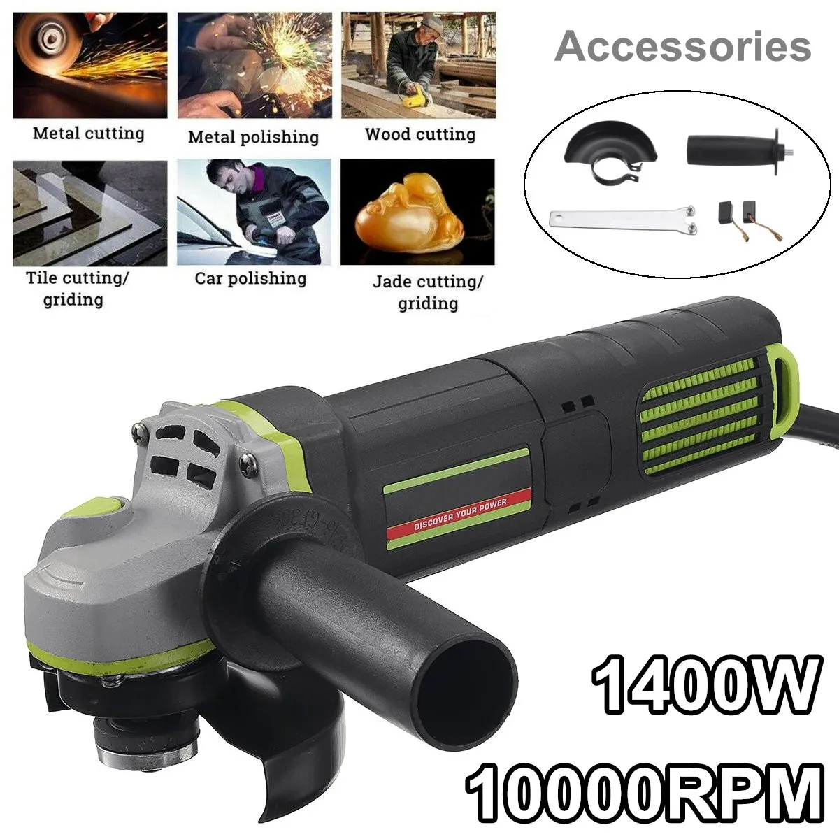 Angle Grinder Grinding Machine Electric Grinding Machine Power Tool Grinding Cutting Grinding Metal 10000RPM 220-240V 1400W
Angle Grinder Grinding Machine Electric Grinding Machine Power Tool Grinding Cutting Grinding Metal 10000RPM 220-240V 1400W