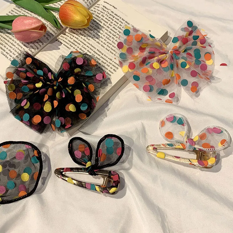 Beautiful HairPin Handmade Hairgrips Hair Accessories Colorful Dot Hair Hoop Mesh Hair Bows for Girls Multi-layer Kids Hair Clip
Beautiful HairPin Handmade Hairgrips Hair Accessories Colorful Dot Hair Hoop Mesh Hair Bows for Girls Multi-layer Kids Hair Clip