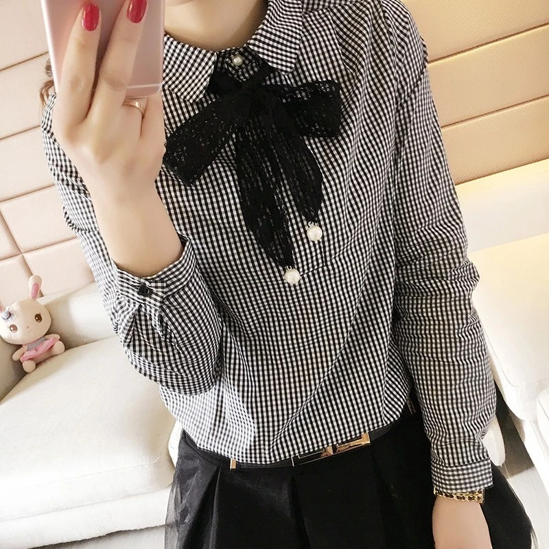 2021 Women Spring Summer Style Chiffon Blouses Shirts Lady Casual Long Sleeve Peter Pan Collar Plaided Blusas Tops
2021 Women Spring Summer Style Chiffon Blouses Shirts Lady Casual Long Sleeve Peter Pan Collar Plaided Blusas Tops