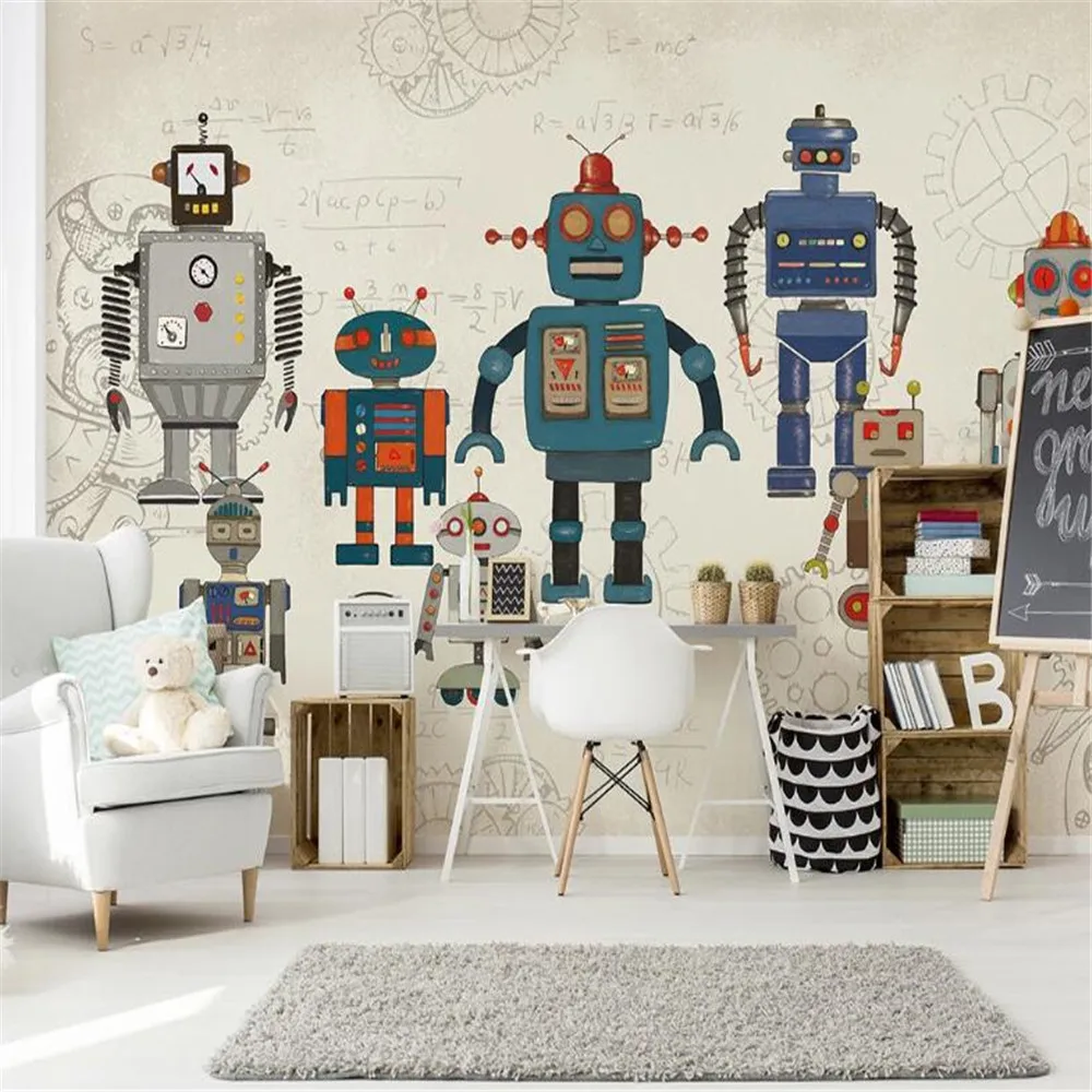 Milofi manufacturers custom wallpaper mural 3d Nordic hand-painted cartoon robot children's room background wall
Milofi manufacturers custom wallpaper mural 3d Nordic hand-painted cartoon robot children's room background wall