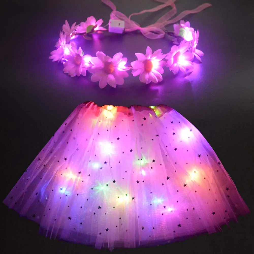 Light LED Girl Kids Clothes Star Tutu Skirt Party Child Ballet Children Flower Wreath Headband Wedding Decoration Festival
Light LED Girl Kids Clothes Star Tutu Skirt Party Child Ballet Children Flower Wreath Headband Wedding Decoration Festival
