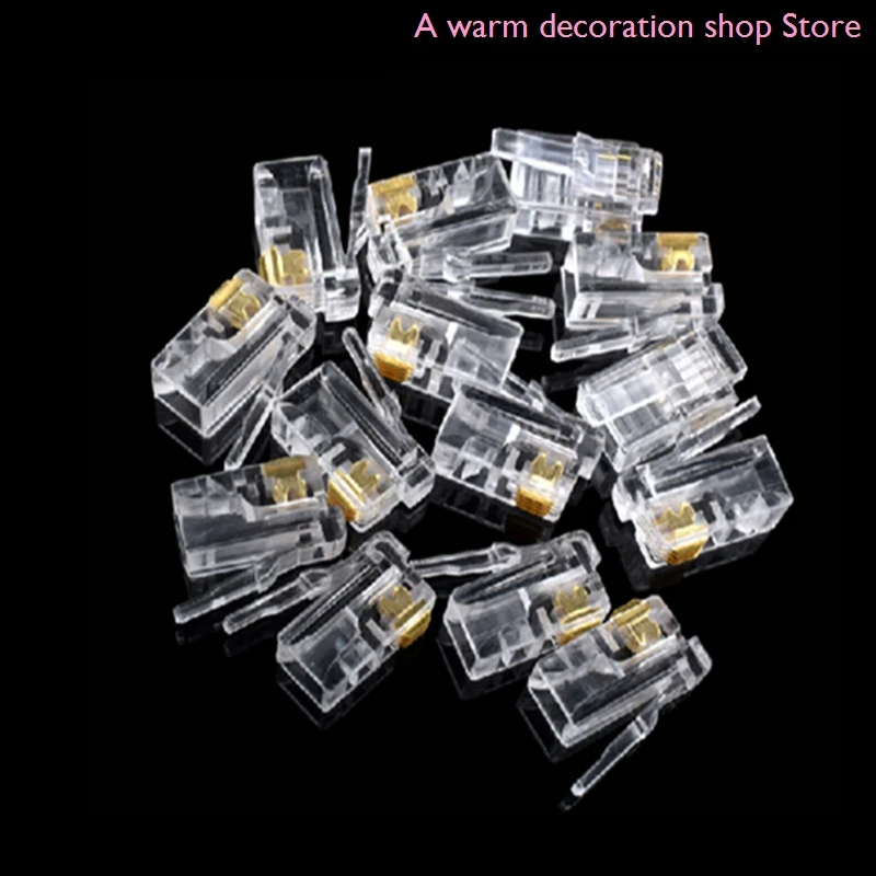 New 100PCS Crystal Head RJ11 Connector 4P4C RJ11 Telephone Modular Plug Jack Ethernet Cable Plugs Heads Network Connectors
New 100PCS Crystal Head RJ11 Connector 4P4C RJ11 Telephone Modular Plug Jack Ethernet Cable Plugs Heads Network Connectors