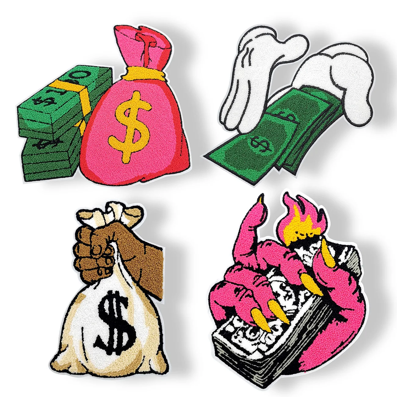 Towel embroidered dollar money bag hand-sewn on the street denim jacket personalized decorative patch large size badge
Towel embroidered dollar money bag hand-sewn on the street denim jacket personalized decorative patch large size badge