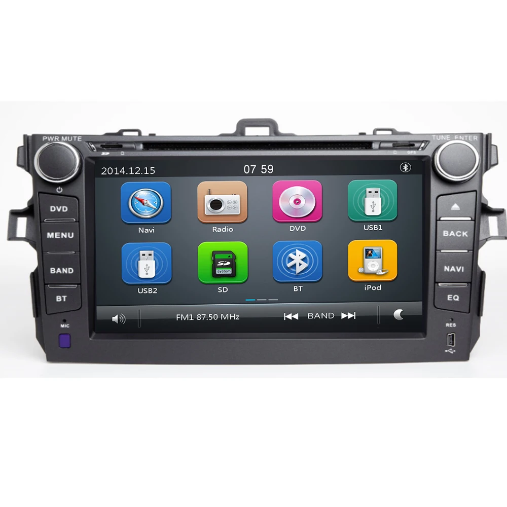 Автомобильный Dvd плеер 2 Din 8 дюймов для Toyota Corolla 2007 2008 2009 2010 2011 автомобильный