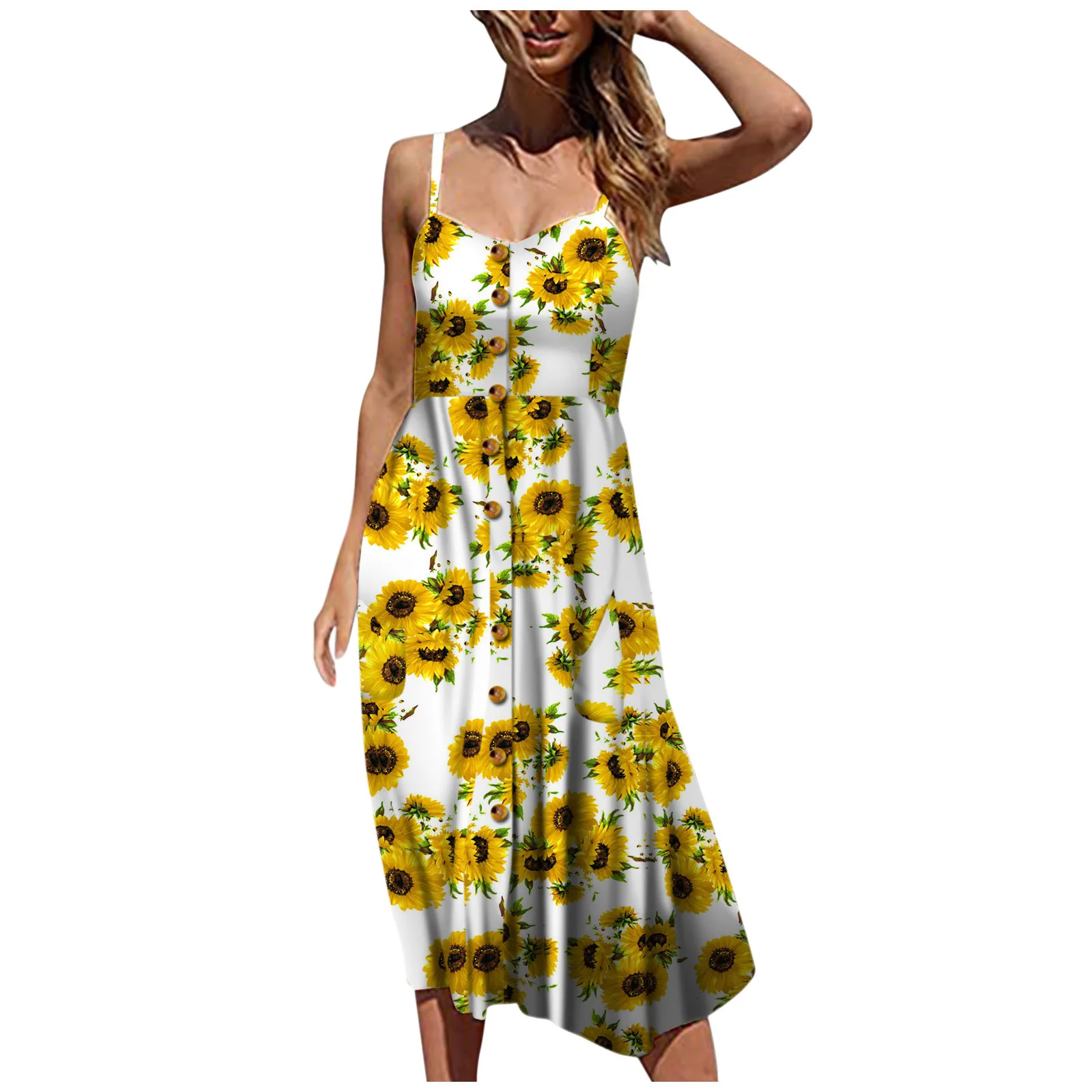 Women's summer long dress Printing Bohemian Button Down Swing Pockets Midi Dress Women's tunic boho style Elegant sundress 617#G
Women's summer long dress Printing Bohemian Button Down Swing Pockets Midi Dress Women's tunic boho style Elegant sundress 617#G