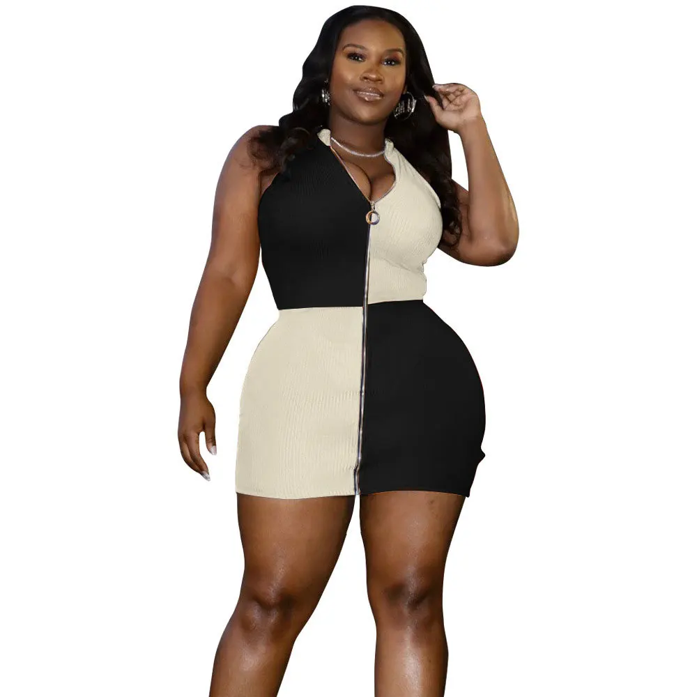 L-4xl Plus Size Women Sexy Sleeveless Zipper Tie Dye Printed Bodycon Mini Party Dresses
L-4xl Plus Size Women Sexy Sleeveless Zipper Tie Dye Printed Bodycon Mini Party Dresses