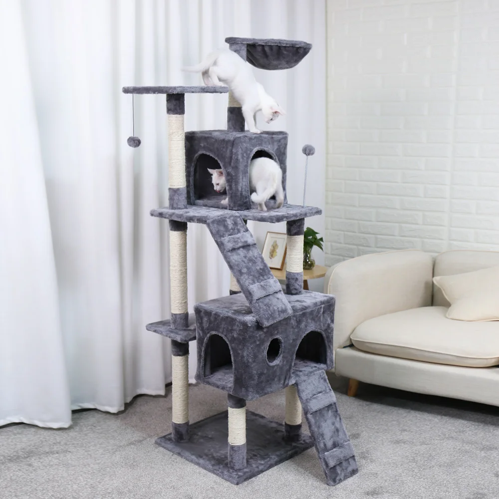 Domestic Shipping Pet Cats Tree House with Hanging Ball Cat Toy Furniture Scratch Solid Woods for Cats Climbing Frame Cat Condos
Domestic Shipping Pet Cats Tree House with Hanging Ball Cat Toy Furniture Scratch Solid Woods for Cats Climbing Frame Cat Condos