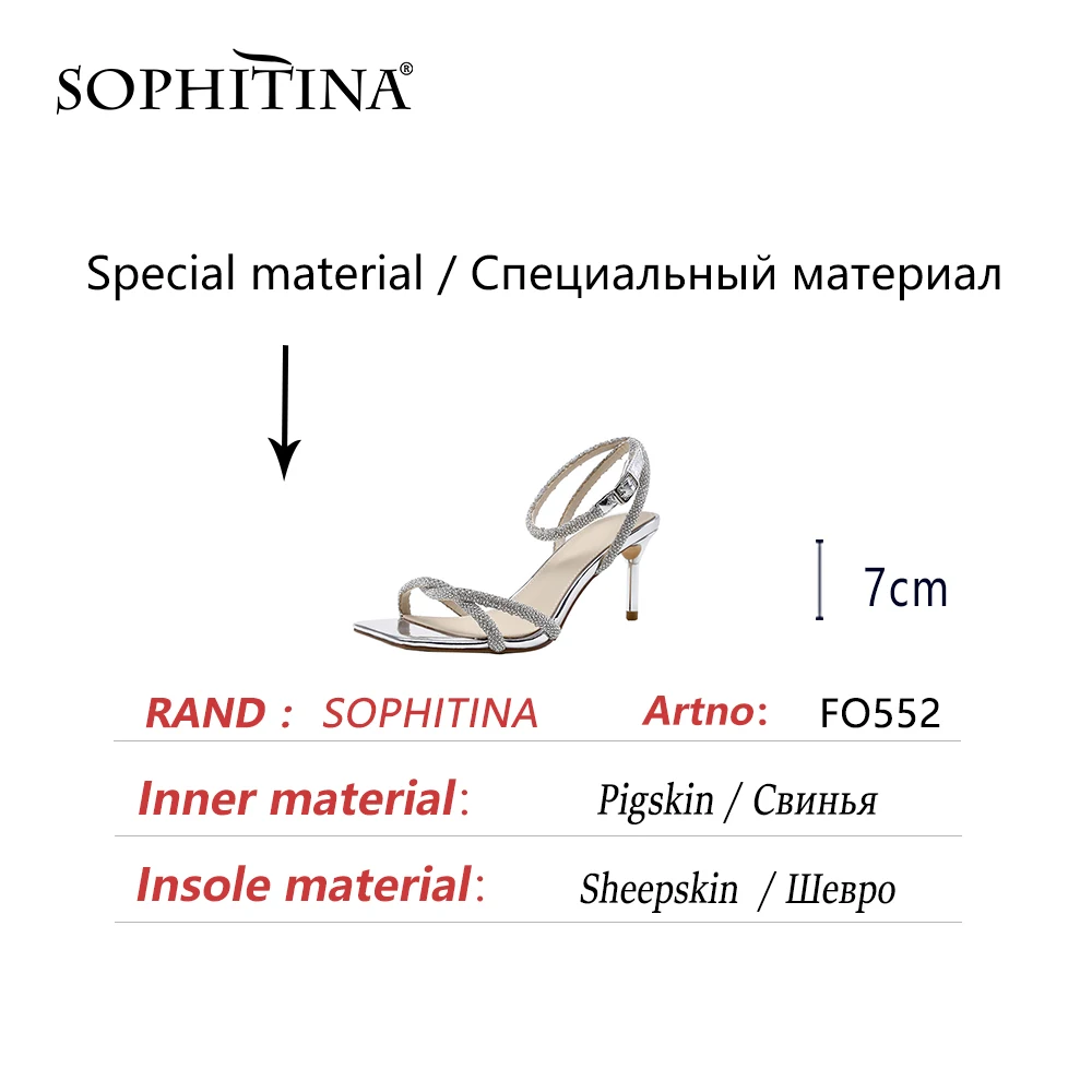 SOPHITINA Thin Heels Sexy Stylish Crystal Ladies Shoes Sandals Summer New High Dressing Square Toe Genuine Leather 2021 FO552
SOPHITINA Thin Heels Sexy Stylish Crystal Ladies Shoes Sandals Summer New High Dressing Square Toe Genuine Leather 2021 FO552
