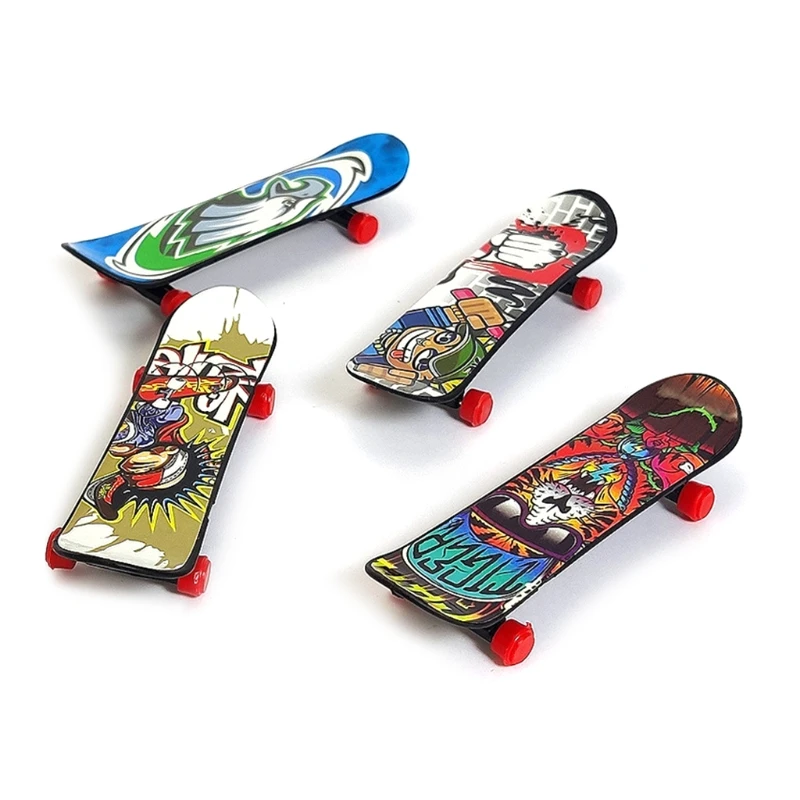 

C5AA 3Pieces/Set Finger Skateboard Mini Finger Toy Model for Finger Sport Dollhouse Decorations Roller Skate Scooter for Kid