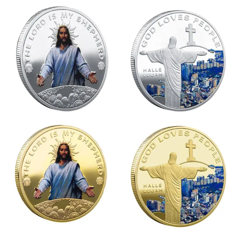 Jesus Christ Religion Gold Silver Plated Commemorative Coin Collection Souvenir Challenge Metal Art Gift Drop Shipping 
Jesus Christ Religion Gold Silver Plated Commemorative Coin Collection Souvenir Challenge Metal Art Gift Drop Shipping