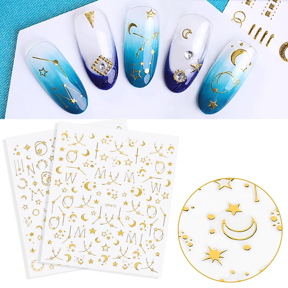Nail Stickers Art Decoration Japanese Style Star Moon Adhesive Sticker Magic Gold 3D Stickers for Nails
Nail Stickers Art Decoration Japanese Style Star Moon Adhesive Sticker Magic Gold 3D Stickers for Nails