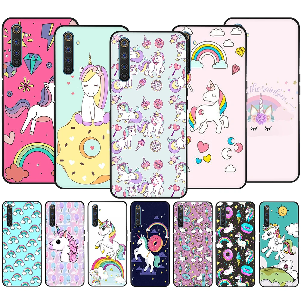 Мягкий силиконовый чехол из ТПУ для OPPO A3S A5S A5 A7 A8 A9 A31 A32 A53 A12S A52 A72 A92 A37 Единорог ест