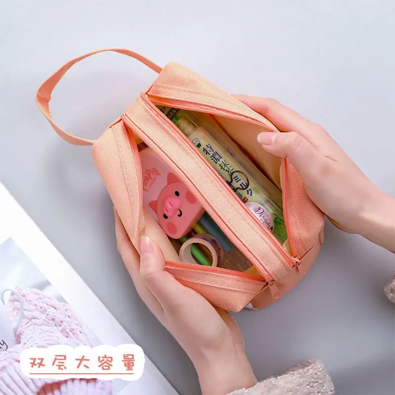 Large capacity canvas solid color double pencil case student multifunctional pencil bag storage bag
Large capacity canvas solid color double pencil case student multifunctional pencil bag storage bag